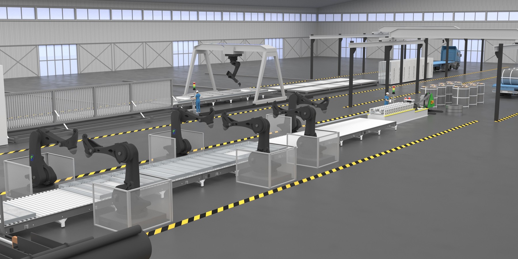Gen 15 Prefab Facility — automated TILT/JUMBO line render